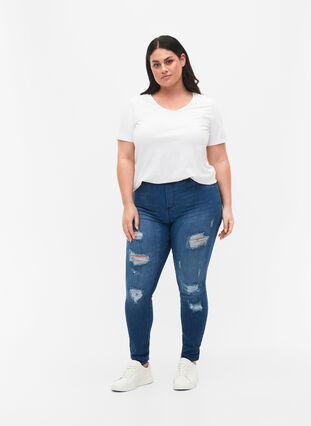 Wholesale Plus Size Mid-Rise Denim Jeggings Pants for Sale