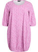 Short cotton dress with 3/4 sleeves and pockets, Purple, Packshot image number 0
