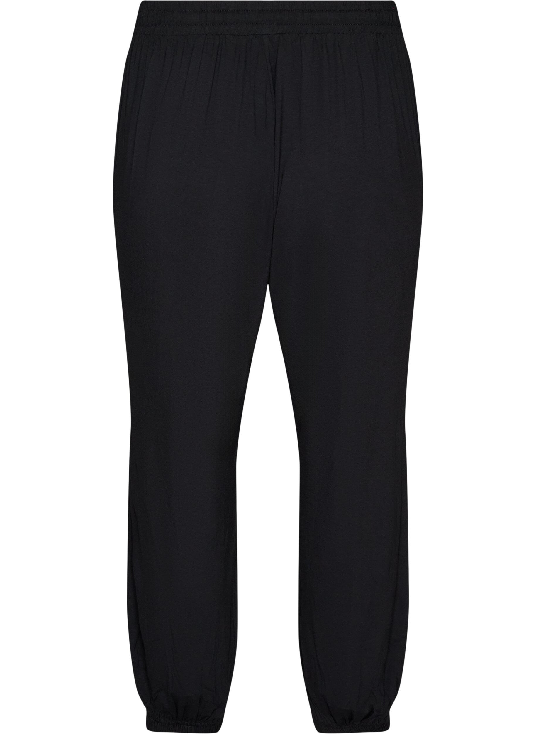 ZizzifashionHigh-waisted jersey balloon trousers, Black, Packshot image number 1
