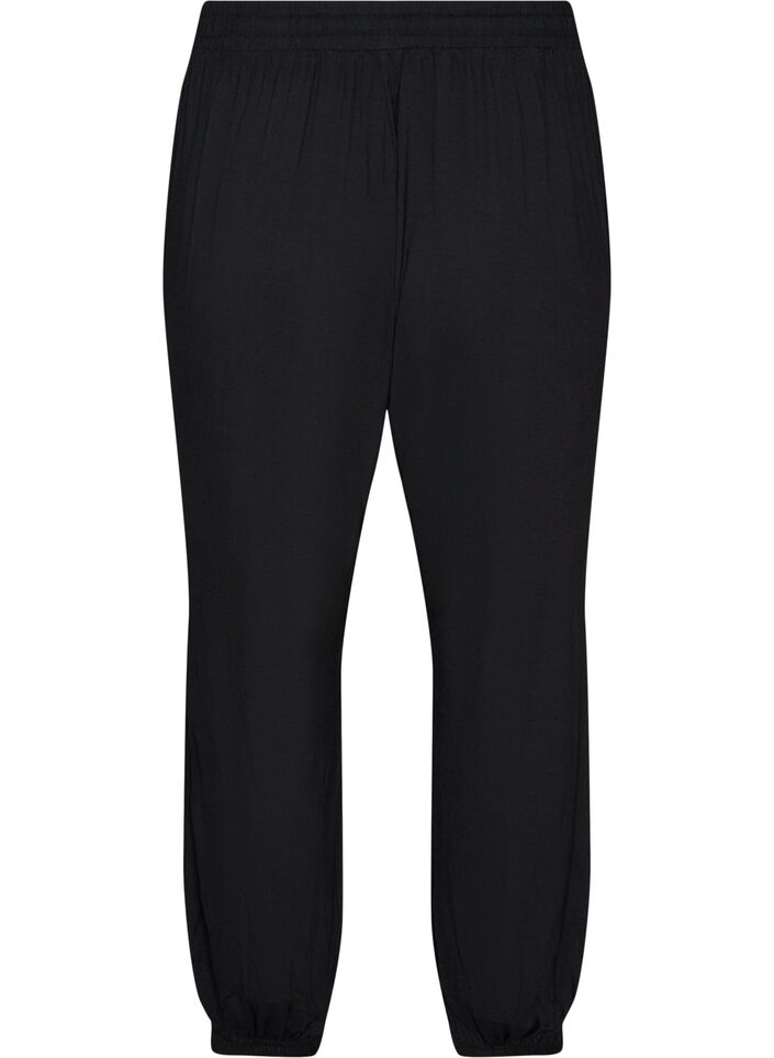 High-waisted jersey balloon trousers, Black, Packshot image number 1