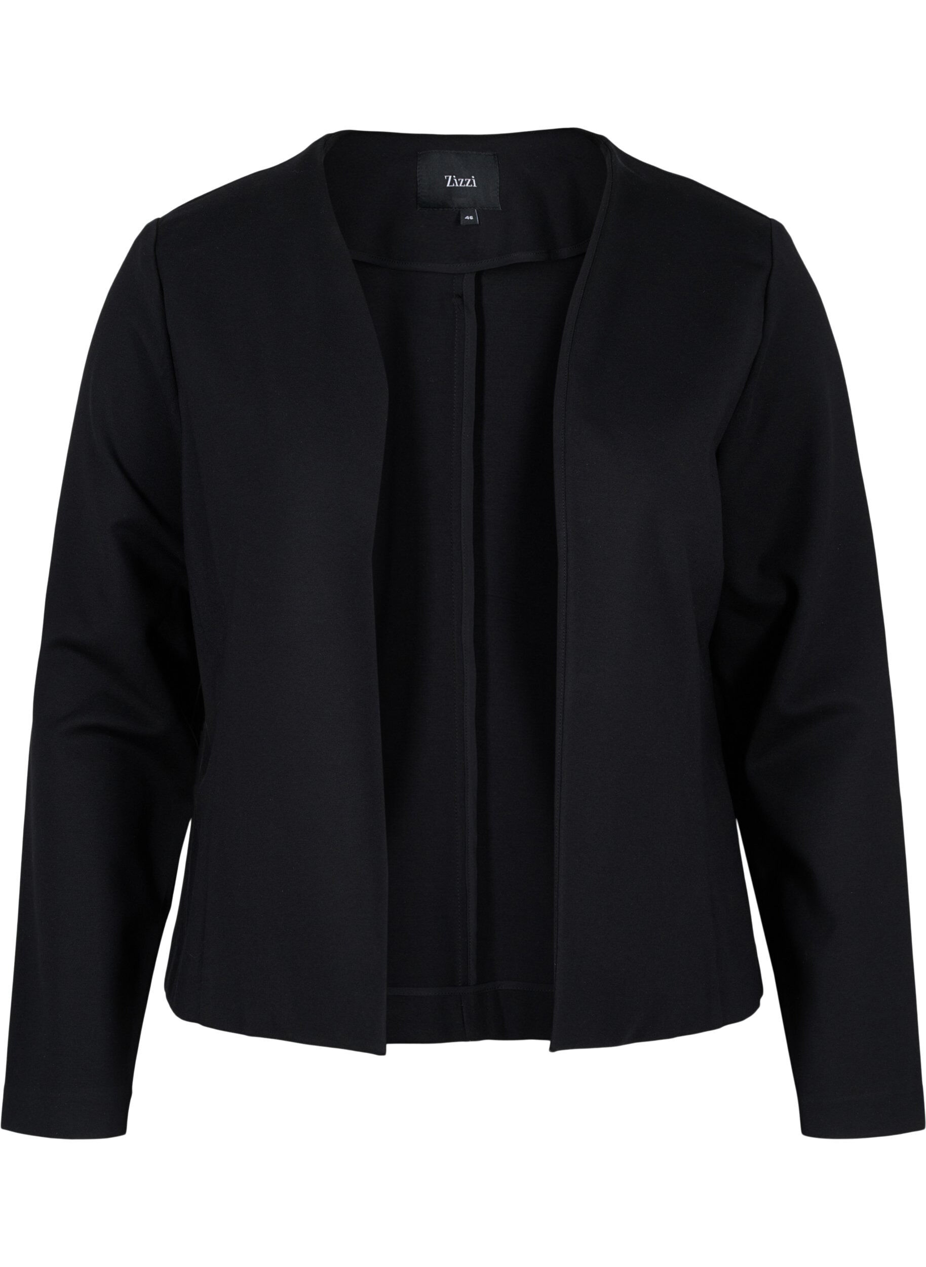 Zizzifashion Monochrome short open blazer, Black, Packshot image number 0