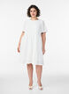 Short dress with lace pattern and layered skirt, White, Model image number 1