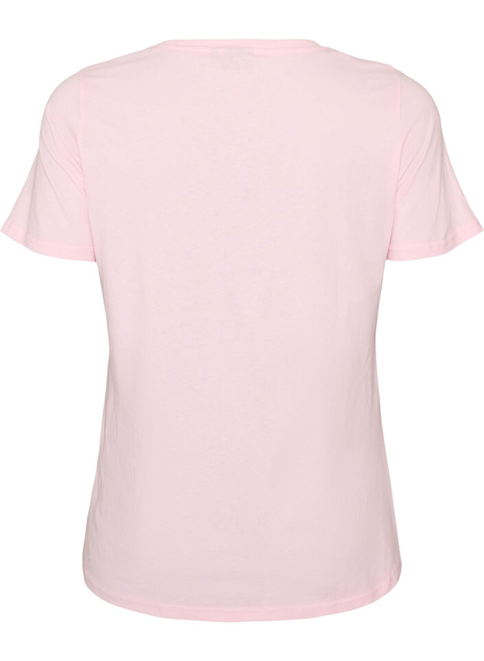 Cotton T-shirt with front print, Rose, Packshot image number 1