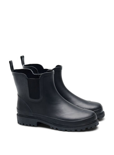 Short wide fit rubber boot, Black, Packshot image number 1