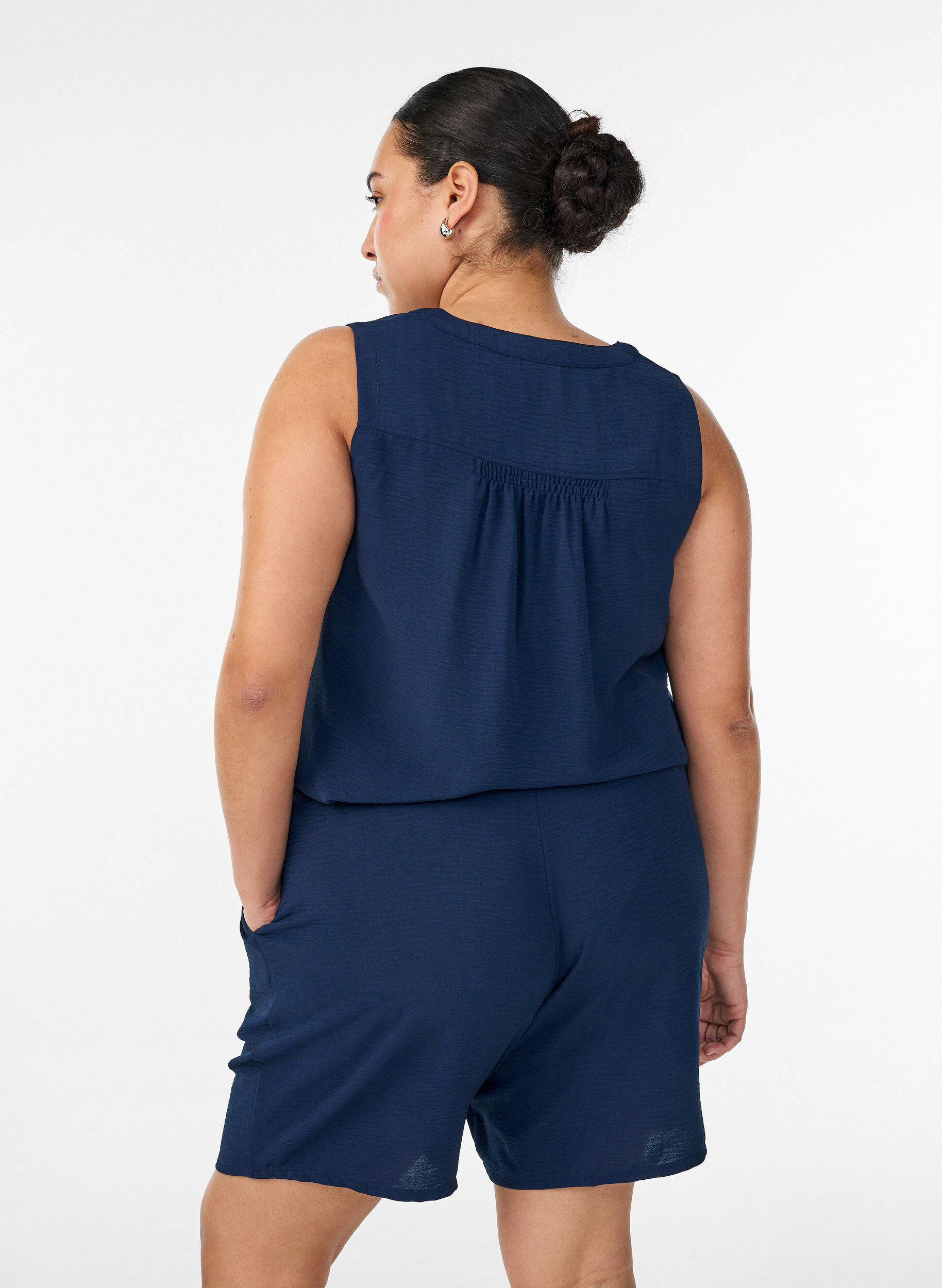 ZizzifashionShorts with pockets and elastic waistband, Blue, Model image number 2