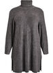 Short knitted dress with a turtleneck and ribbed texture, Dark Grey, Packshot image number 0