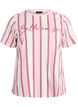 T-shirt with stripes and text print, Rose, Packshot image number 0