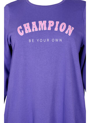 Sweat dress in cotton with a text print, Purple Corallites, Packshot image number 2