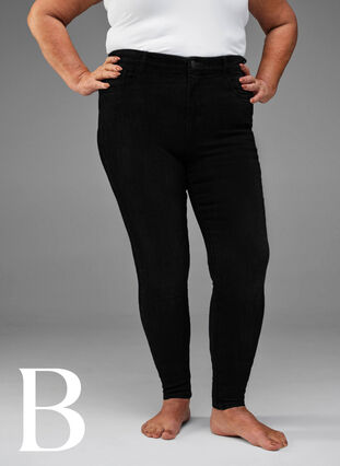 Super slim jeans with high waist, Black, Model image number 4
