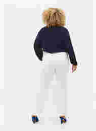 High-waisted Ellen bootcut jeans, White, Model