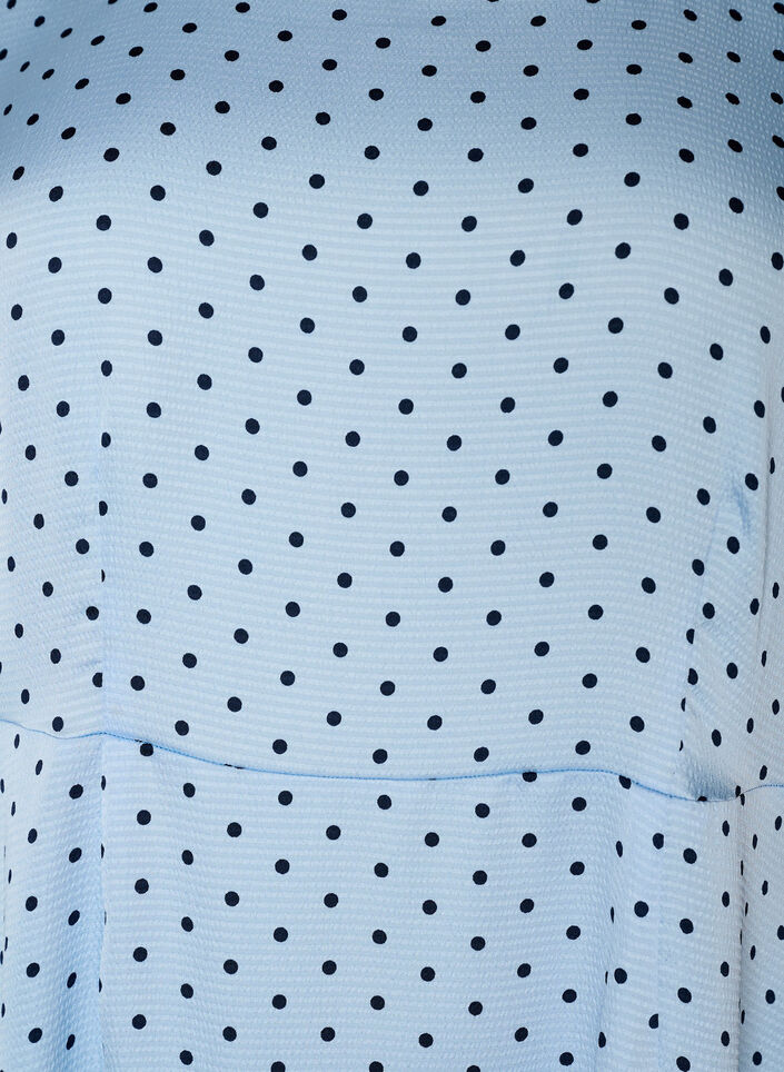 Polka dot midi dress with square neckline, Light Blue, Packshot image number 2
