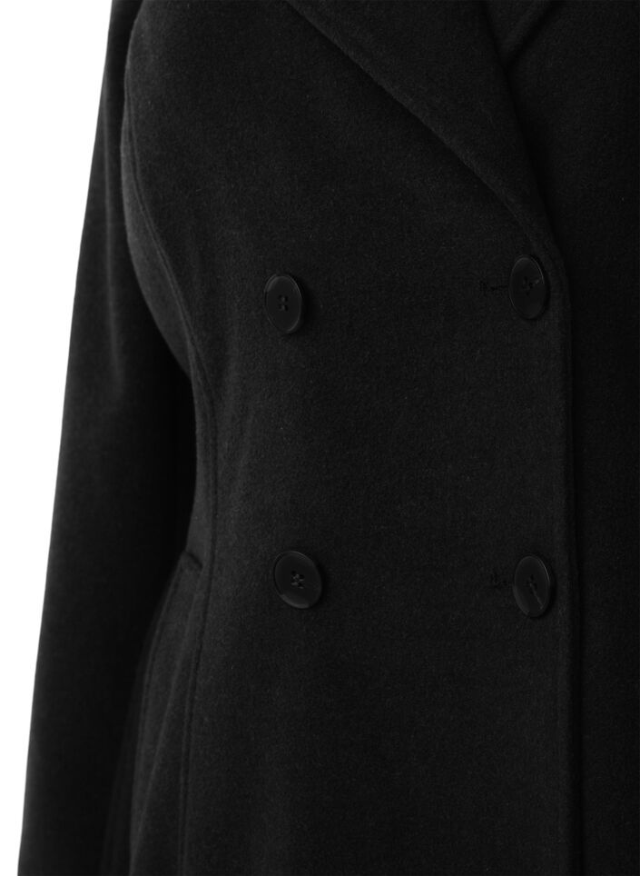 Short wool jacket with belt, Black, Packshot image number 2