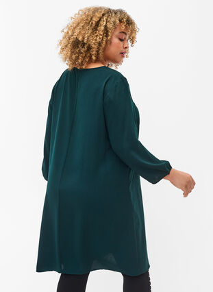 Dress with lace and 3/4 length sleeves, Scarab, Model image number 1