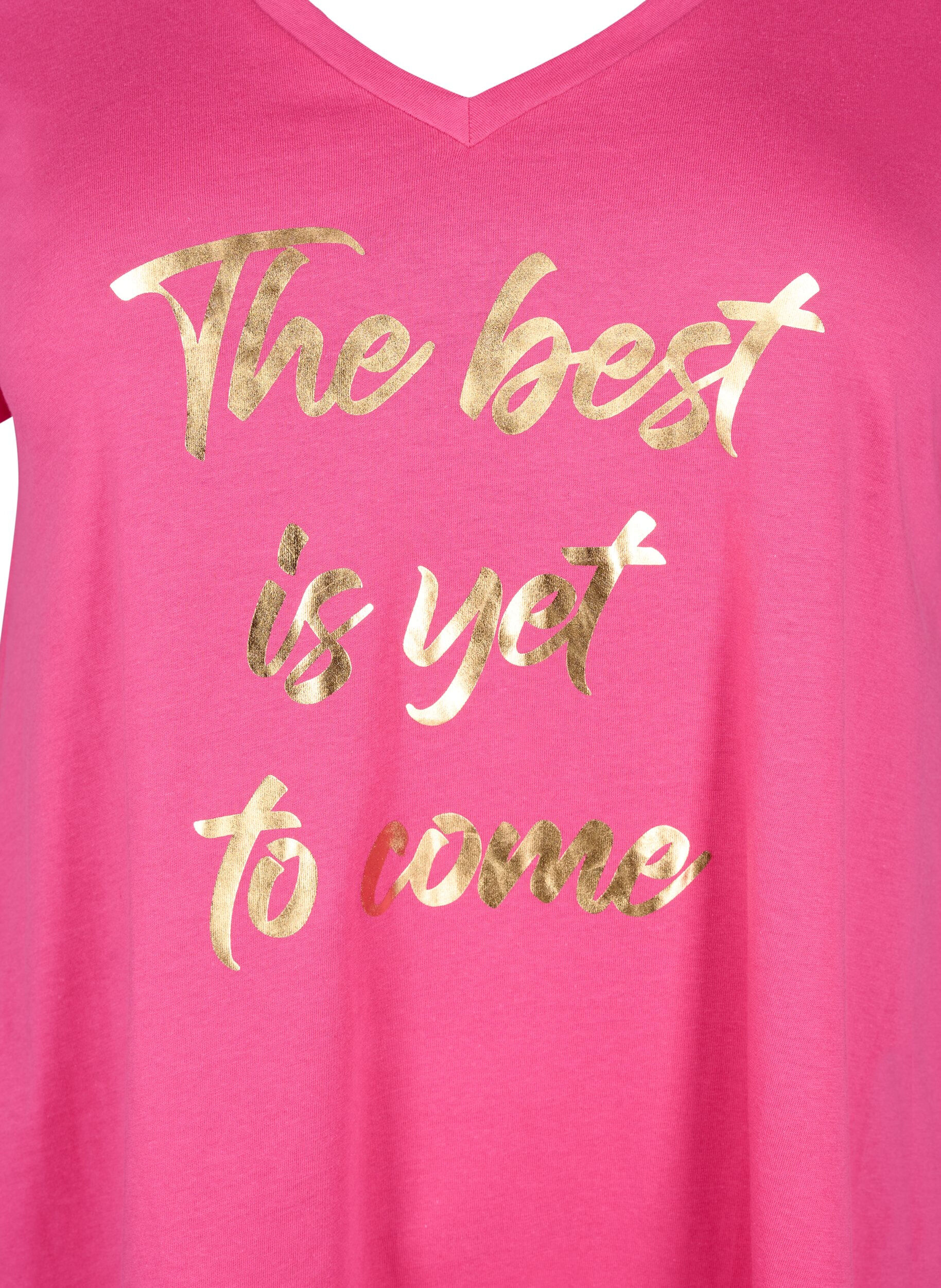 Zizzifashion Cotton t-shirt with short sleeves, Raspberry S. Best, Packshot image number 2