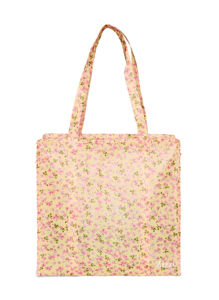 Shopping bag with zipper, Yellow, Packshot image number 0