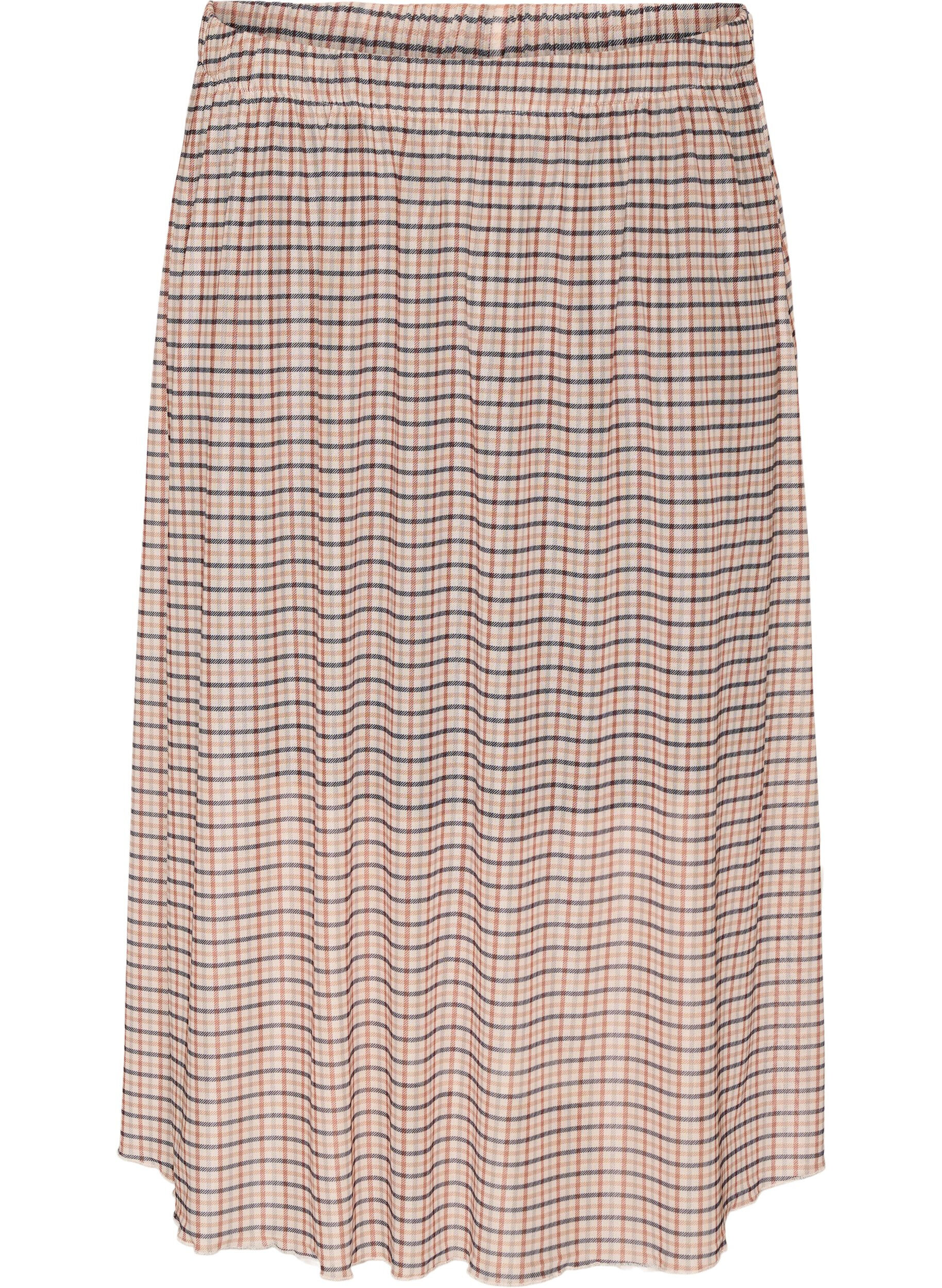 Checked mesh midi skirt