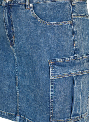 Close-fitting denim skirt with cargo pocket, Blue Denim, Packshot image number 2