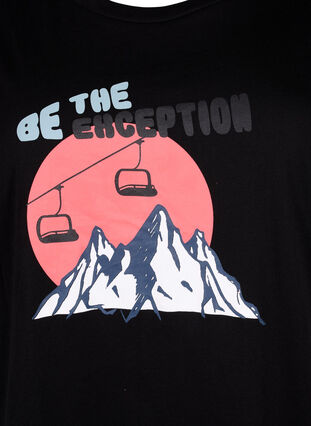 Printed cotton t-shirt, Black/Dubarry, Packshot image number 2