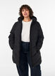 Mid-length puffer jacket with hood, Black, Model image number 0