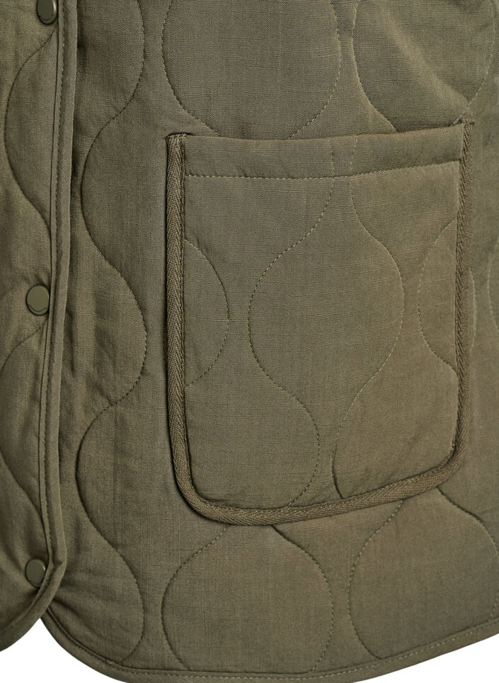 Quilted jacket with buttons and pockets, Green, Packshot image number 3