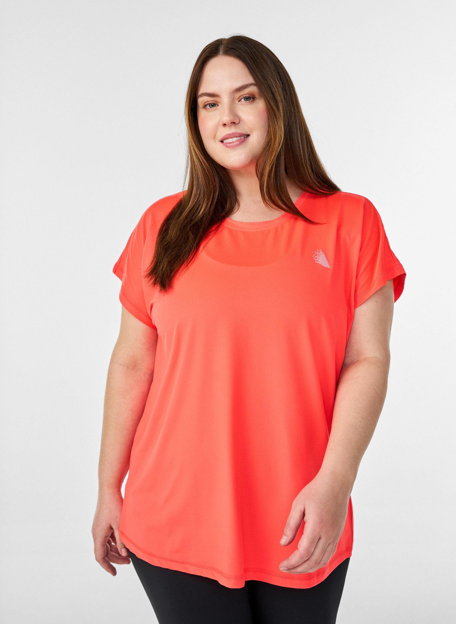 Zizzifashion Solid-coloured training T-shirt, Coral, Model image number 0