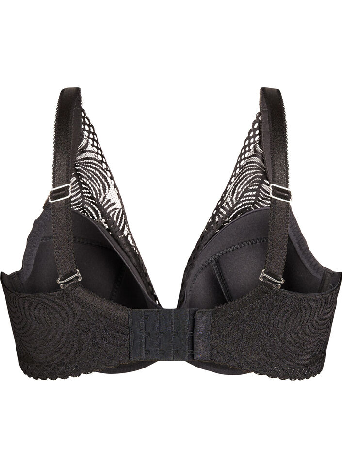 Lace bra with padded cups, Black, Packshot image number 1