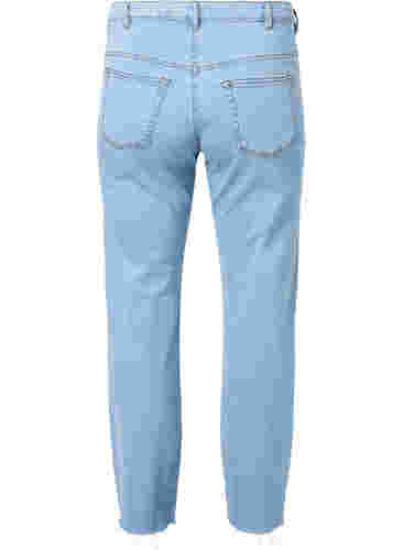 High waisted Gemma jeans with hole on the knee, Ex Lgt Blue, Packshot image number 1