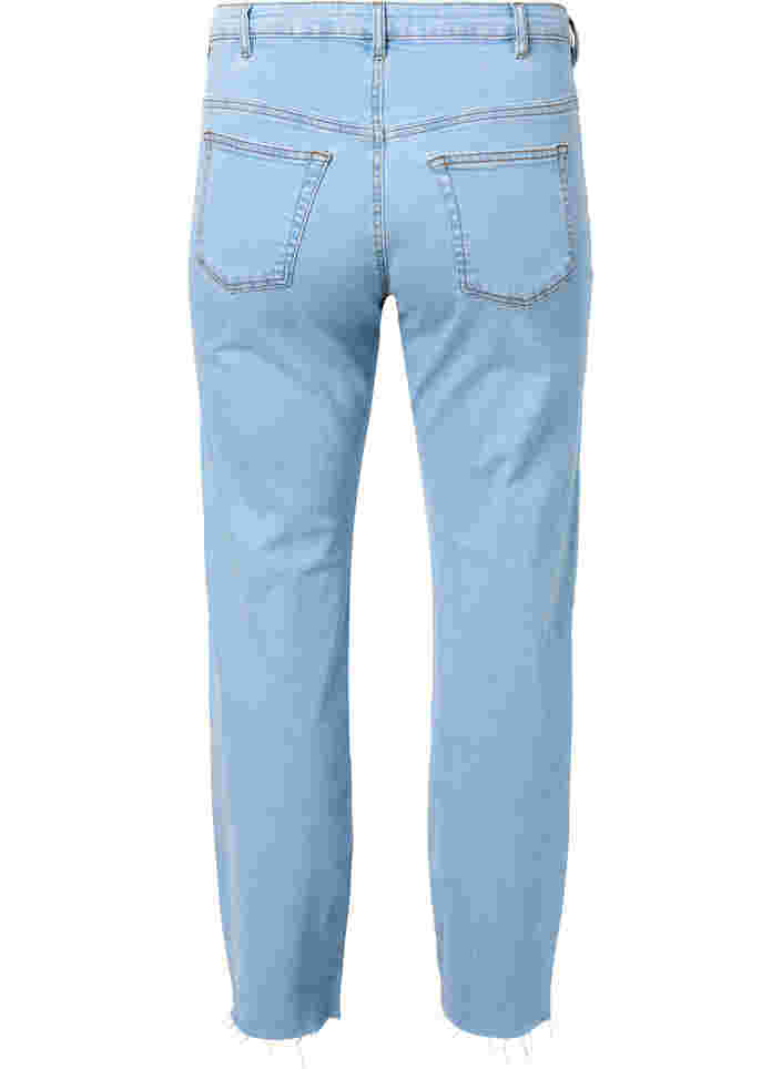 High waisted Gemma jeans with hole on the knee, Ex Lgt Blue, Packshot image number 1