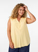 Sleeveless viscose blouse, Yellow, Model image number 0