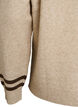 Jumper with logo and contrast stripes, Beige, Packshot image number 3