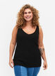 Knitted top with v-neckline, Black, Model image number 0