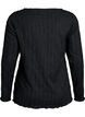 Jersey blouse with a wavy texture, Black, Packshot image number 1