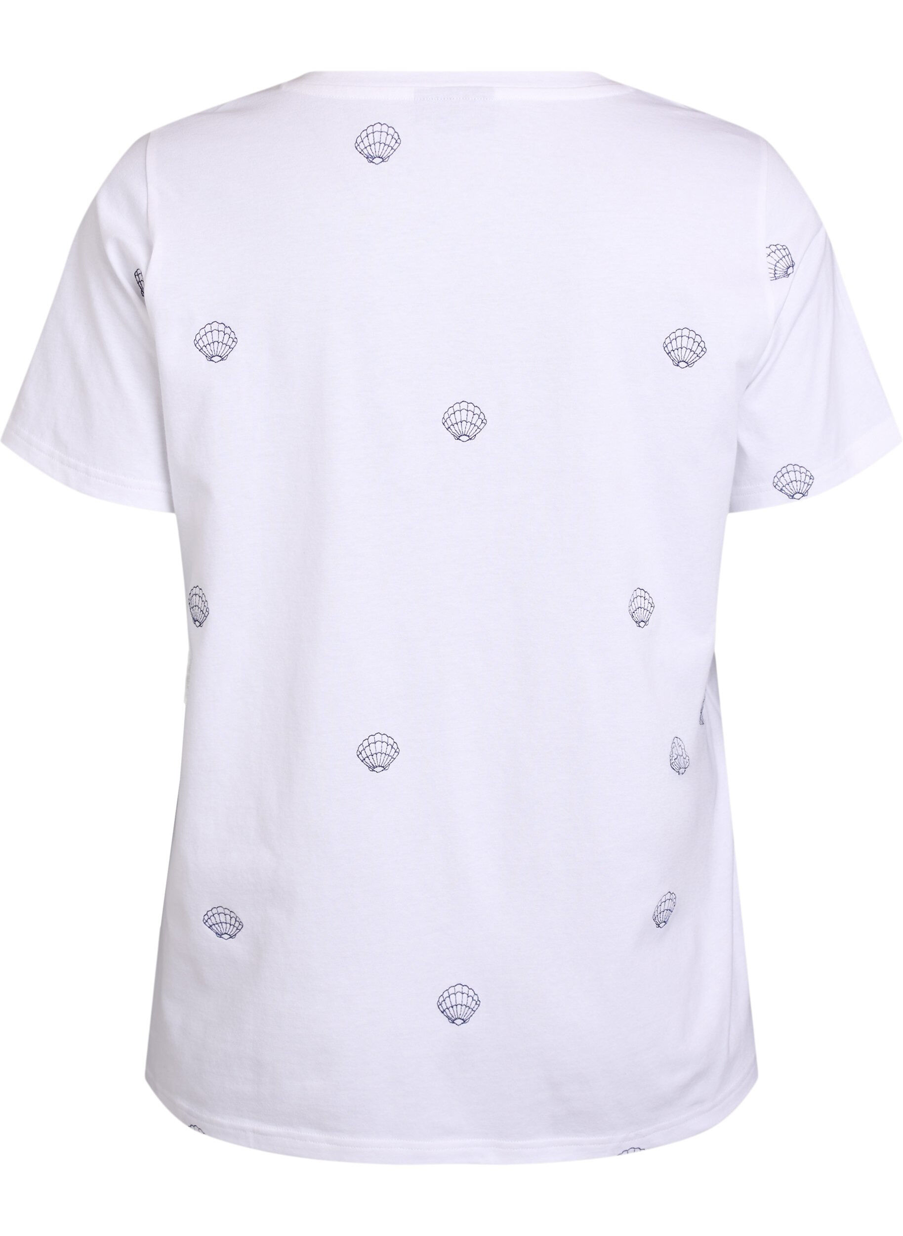 ZizzifashionT-shirt in organic cotton with embroidered motifs, White, Packshot image number 1
