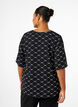 V-neck blouse with bow print, Black Bow AOP, Model image number 1
