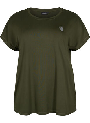 Short-sleeved workout t-shirt, Forest Night, Packshot image number 0