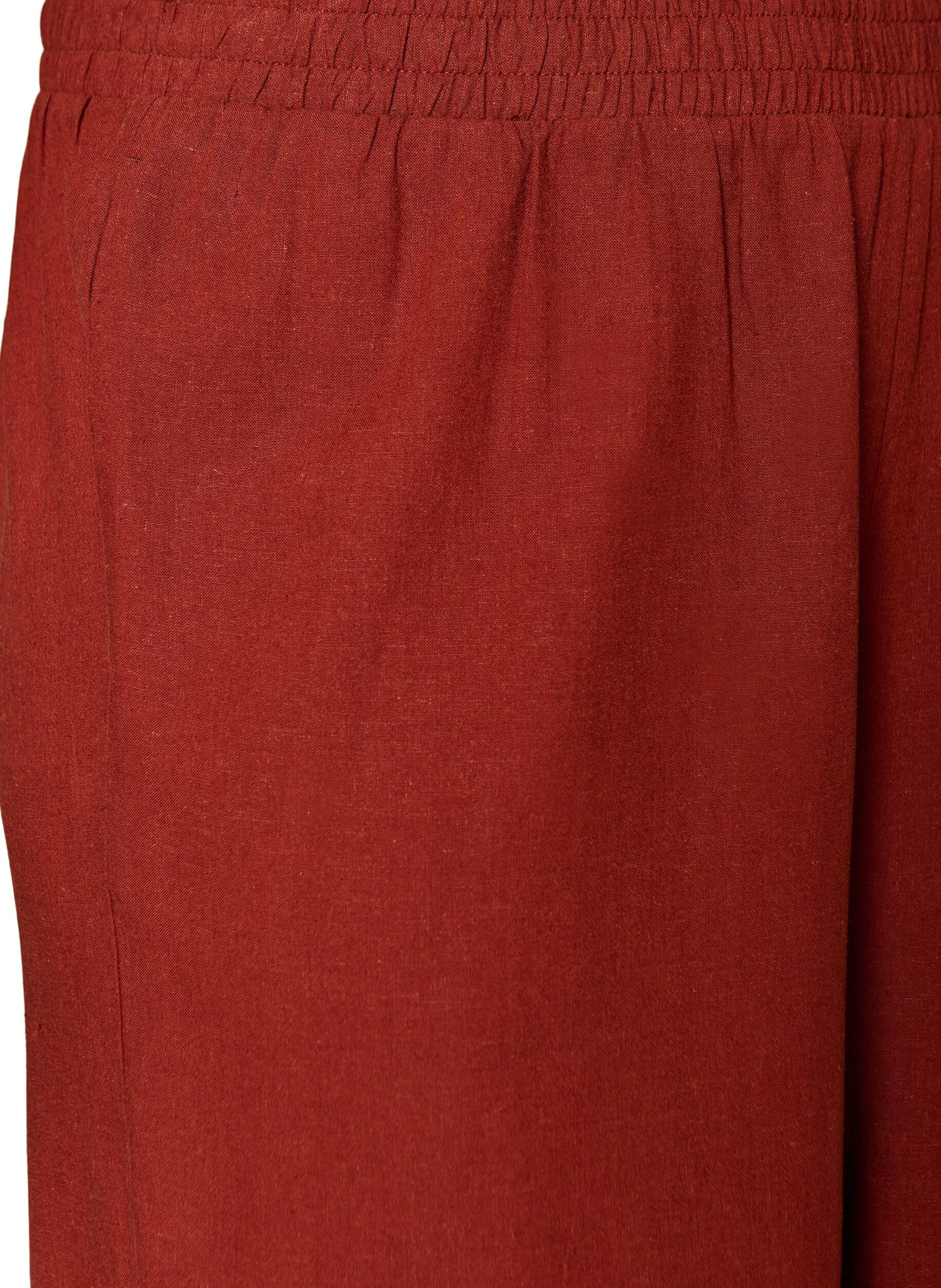 ZizzifashionWide-leg linen and viscose trousers, Red, Packshot image number 2