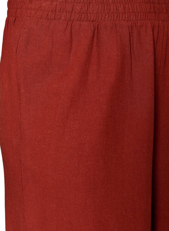 Wide-leg linen and viscose trousers, Red, Packshot image number 2