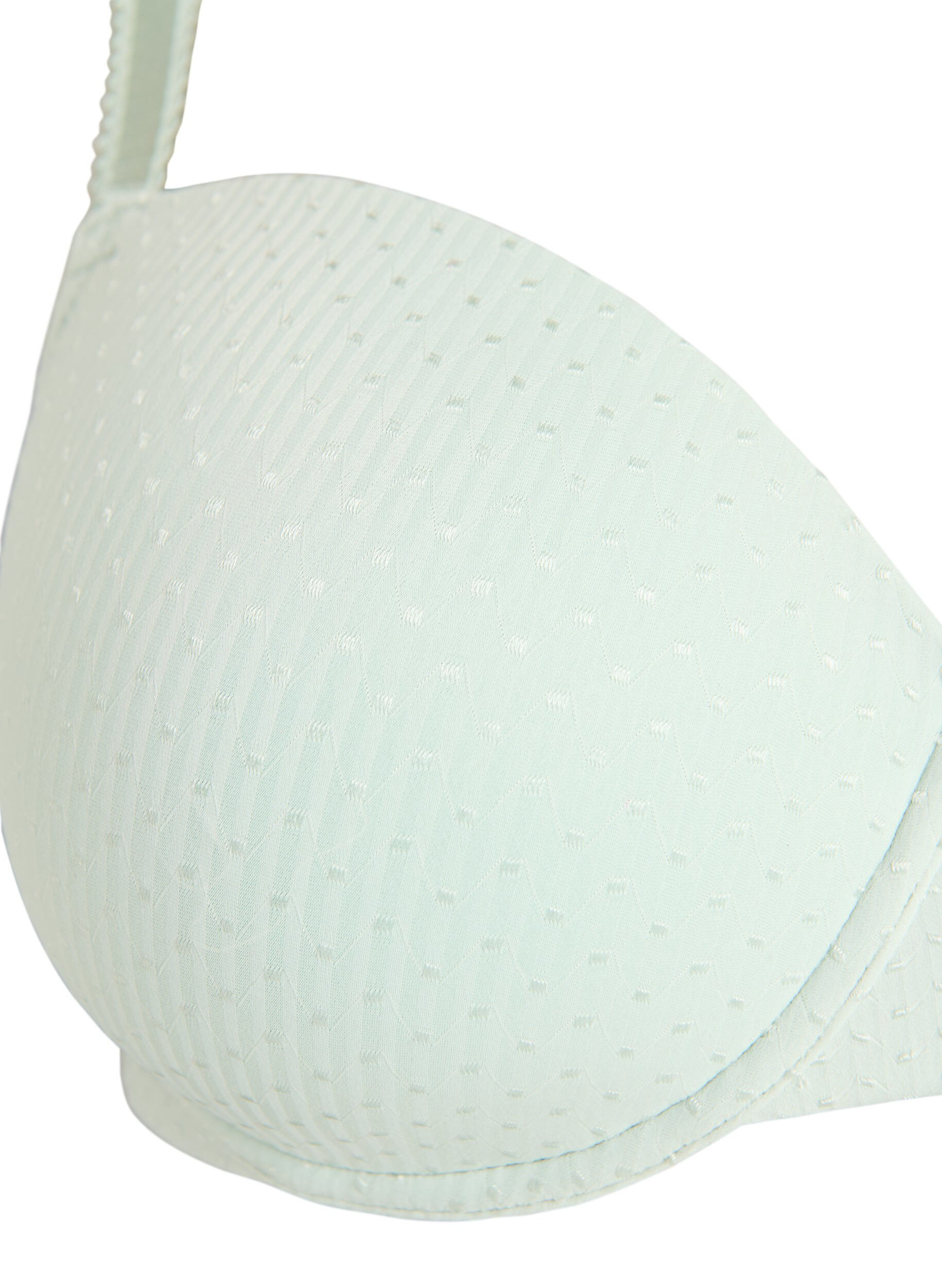 ZizzifashionMoulded microfibre bra with a dobby texture, Green, Packshot image number 2
