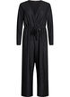 Jumpsuit with glitter and tie-belt, Black, Packshot image number 0