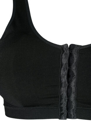 Seamless bra with front closure, Black, Packshot image number 2
