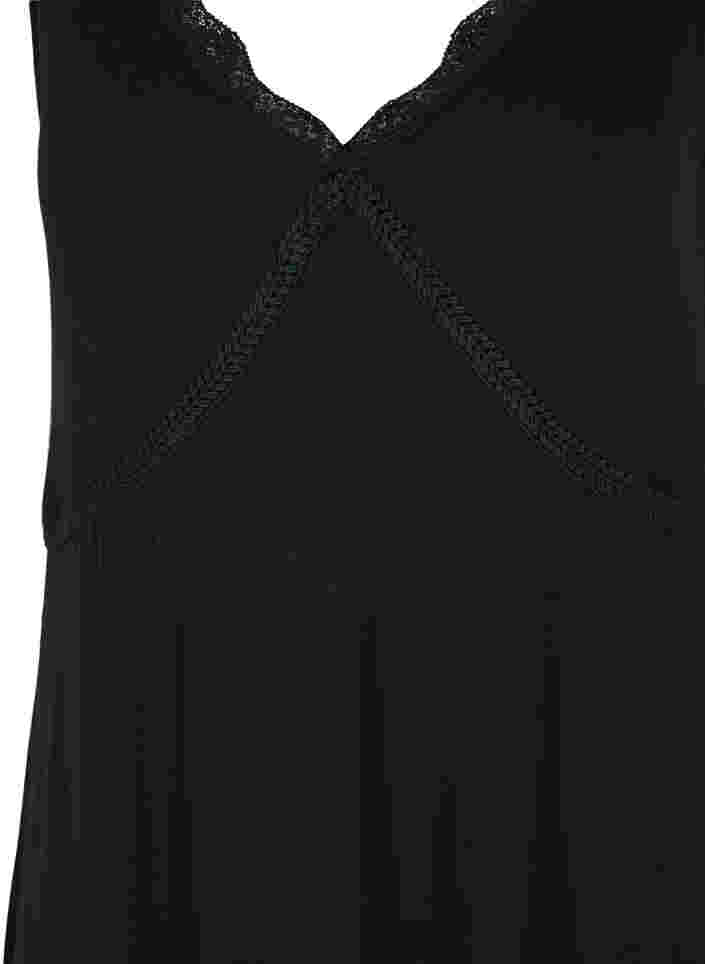 Sleeveless nightdress in viscose, Black, Packshot image number 2