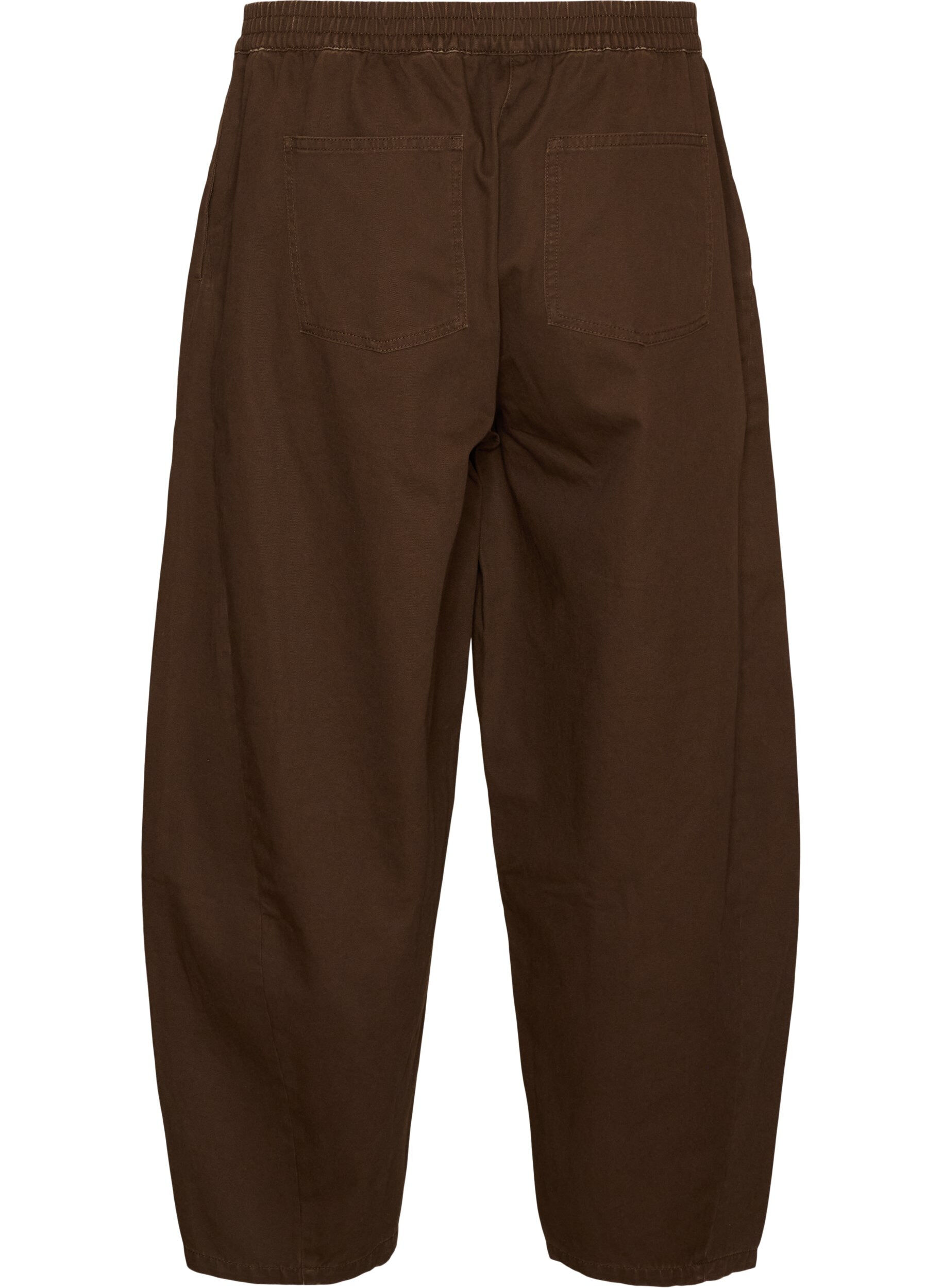 ZizzifashionBarrel jeans with a high waist and elasticated waistband, Brown, Packshot image number 1