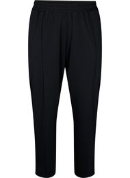 Trousers in modal mix with slit, Black, Packshot