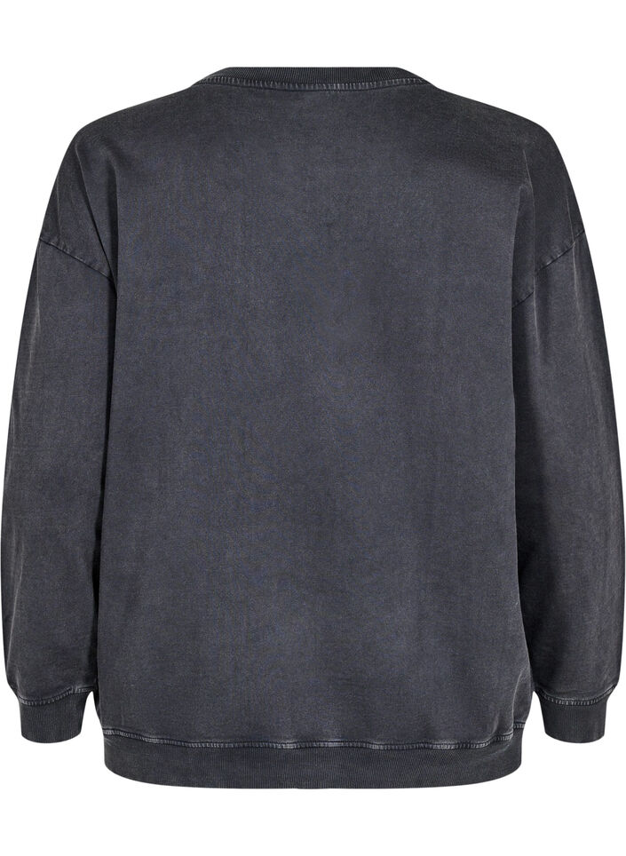 Loose sweatshirt with washed look, Grey, Packshot image number 1