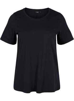 Marled t-shirt with short sleeves, Black, Packshot image number 0