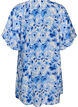 Short viscose dress with balloon sleeves, Blue, Packshot image number 1