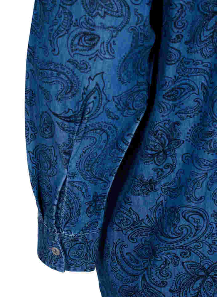 Cotton shirt in paisley pattern, Blue Paisley, Packshot image number 3