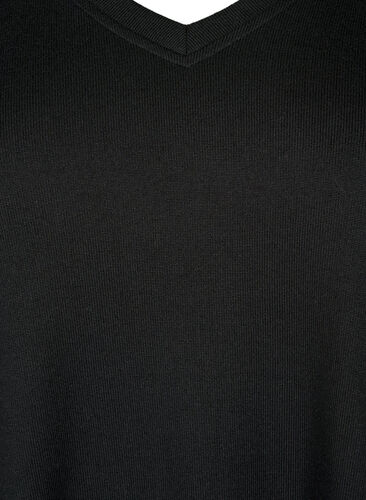 Long-sleeved blouse with wide cuff and buttons, Black, Packshot image number 2
