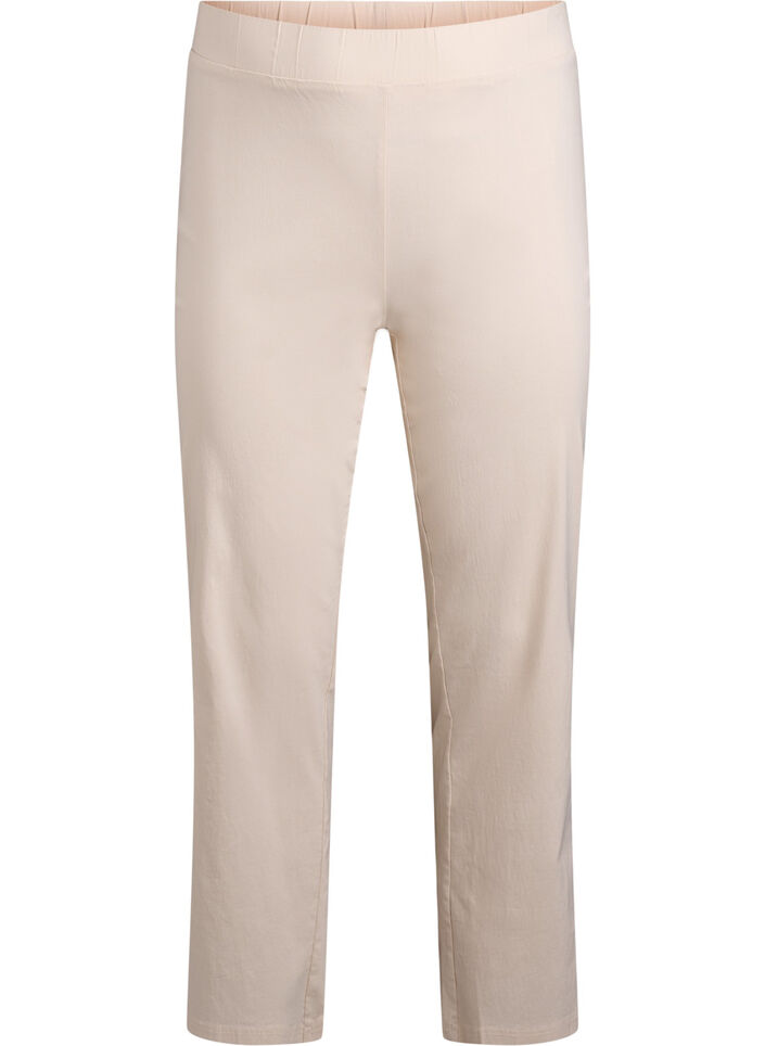 Stretchy pants in viscose, Beige, Packshot image number 0