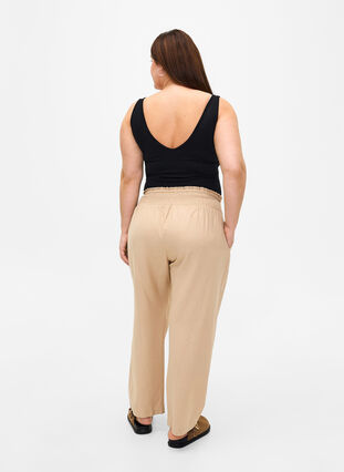 Smock pants with linen, Humus, Model image number 1
